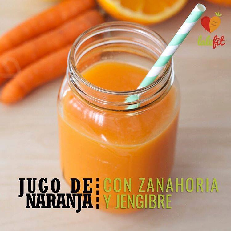 Jugo de naranja con zanahoria y jengibre 